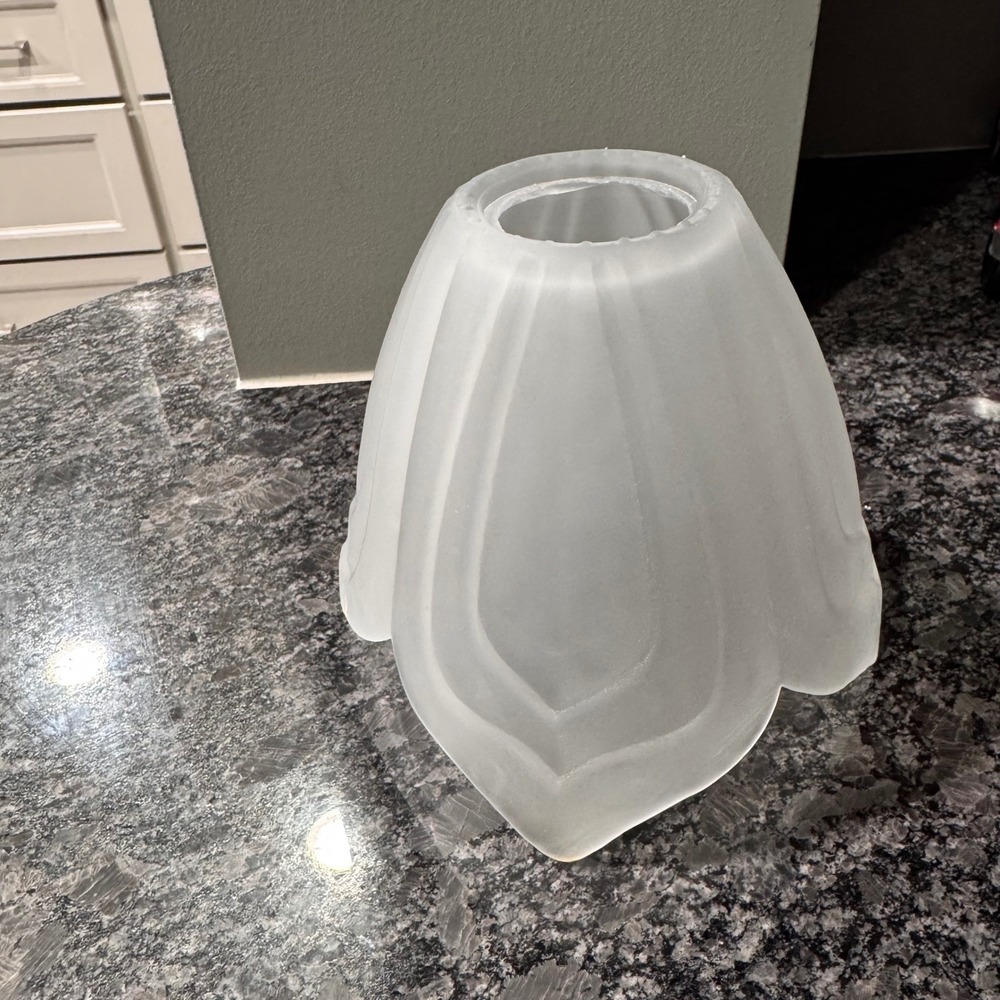 Vintage Frosted Glass Tulip Shape Light Fixture‎ Shade Lamp Cover - Picture 3 of 6
